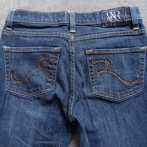 Rock & Republic Kasandra Jeans Womens 6S Dark Blue Excellent Studded Bootcut